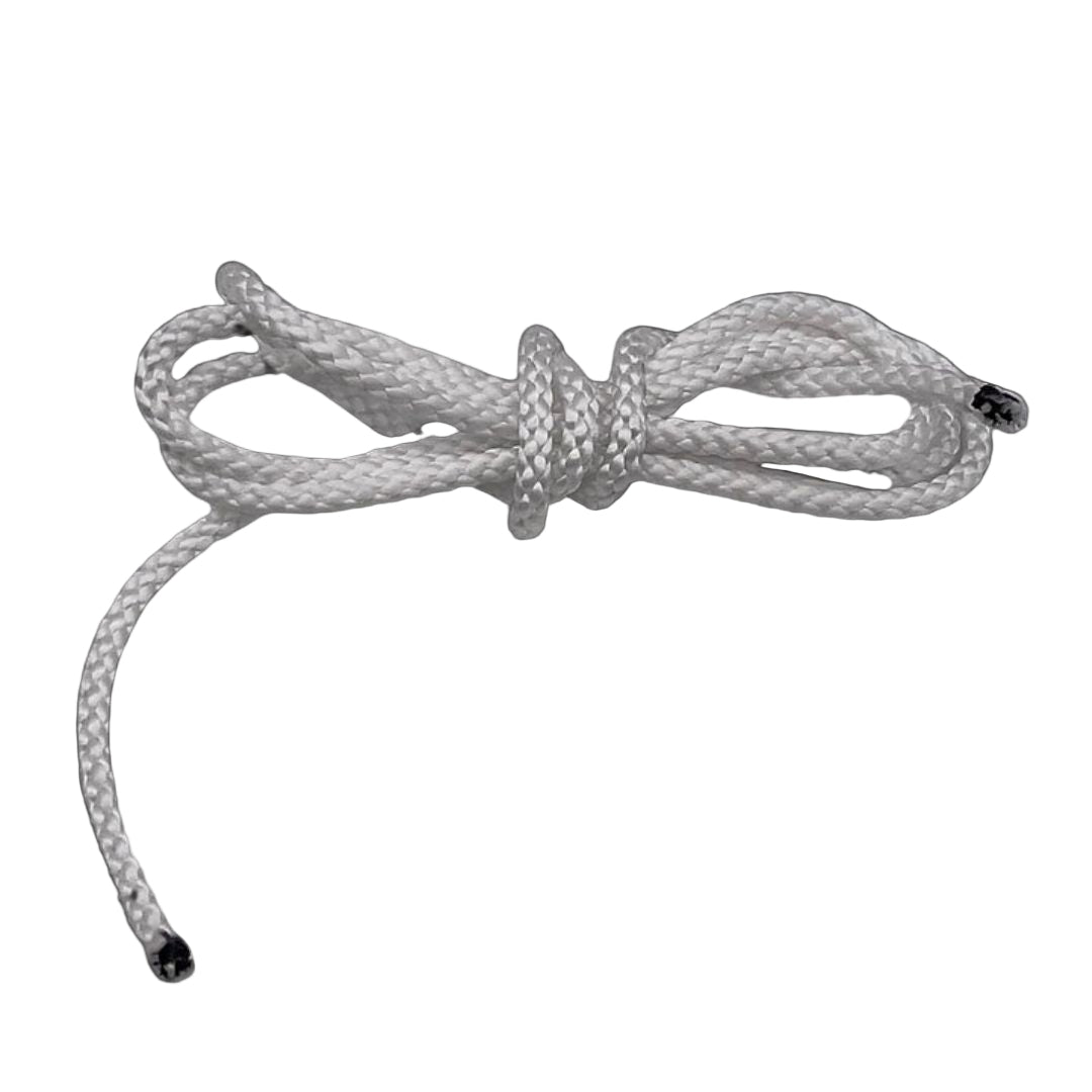 White rope with a knot on a black background