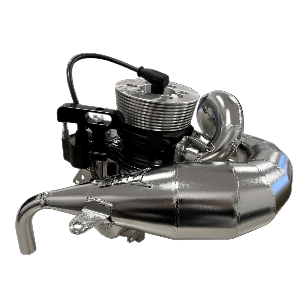 ALX MCD engine with exhaust on a black background
