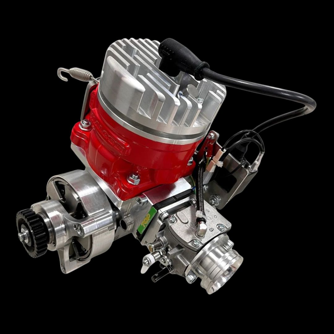 Car engine on a black background
