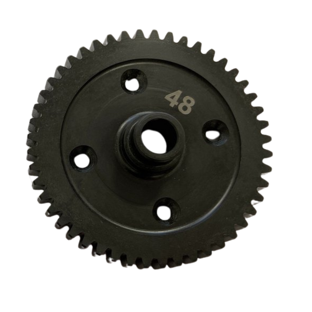 Black gear with the number 48 on a white background