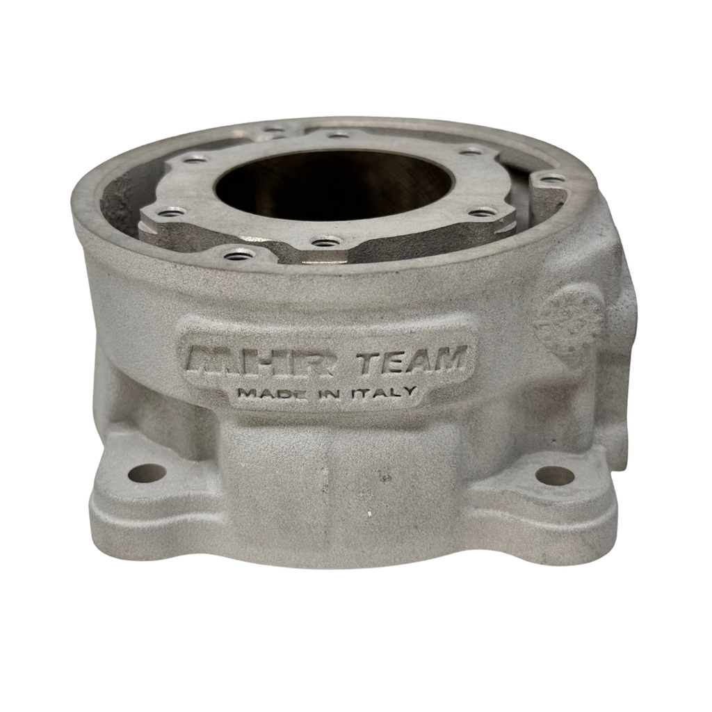 Metal mechanical component with 'MHR Team' branding on a white background