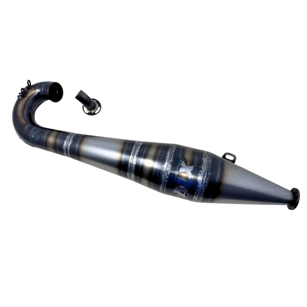 Metal exhaust pipe on a white background