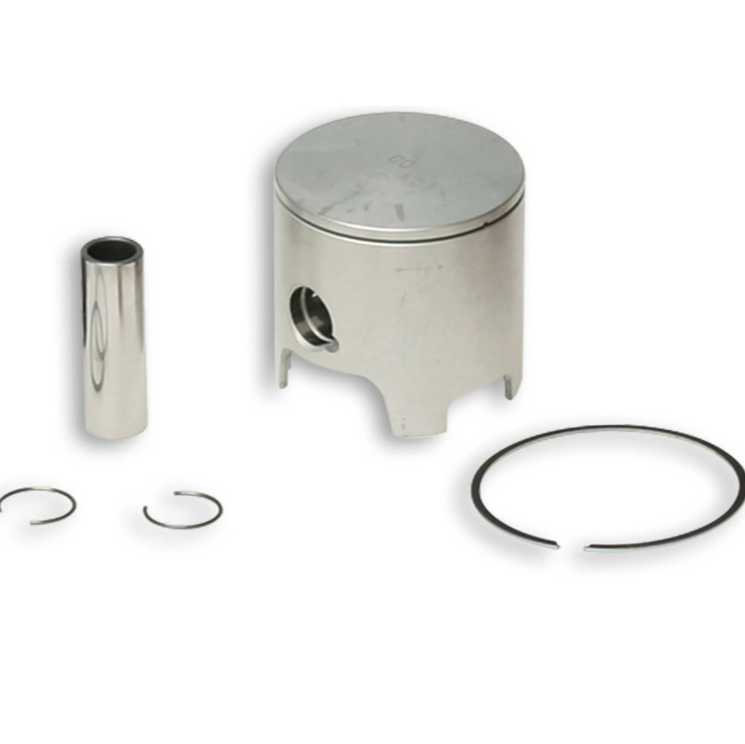 Piston and rings set on a white background