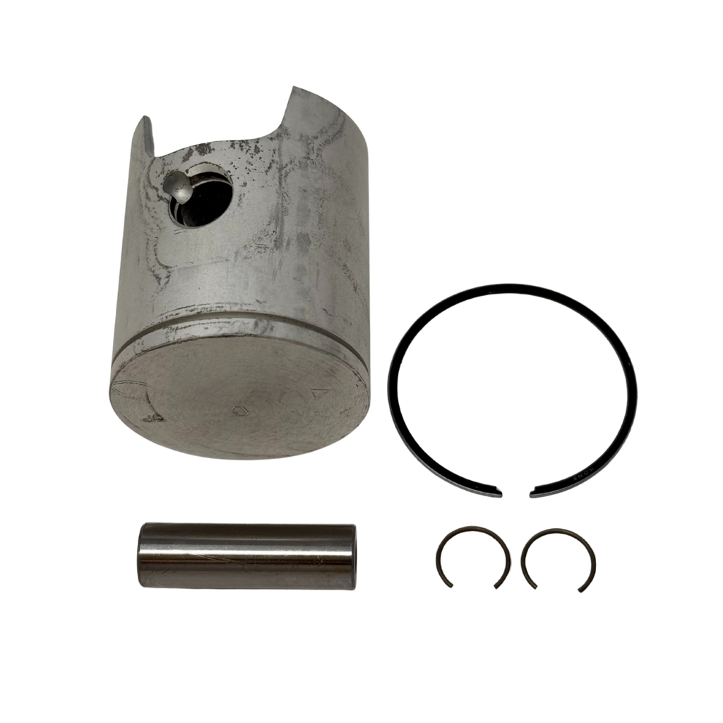 Piston and piston rings set on a white background