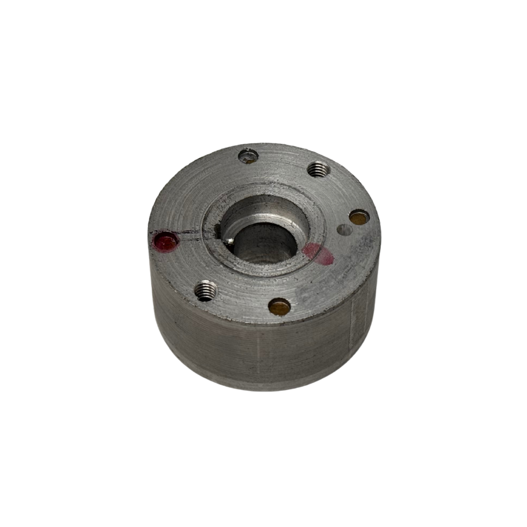 Metal mechanical component on a white background