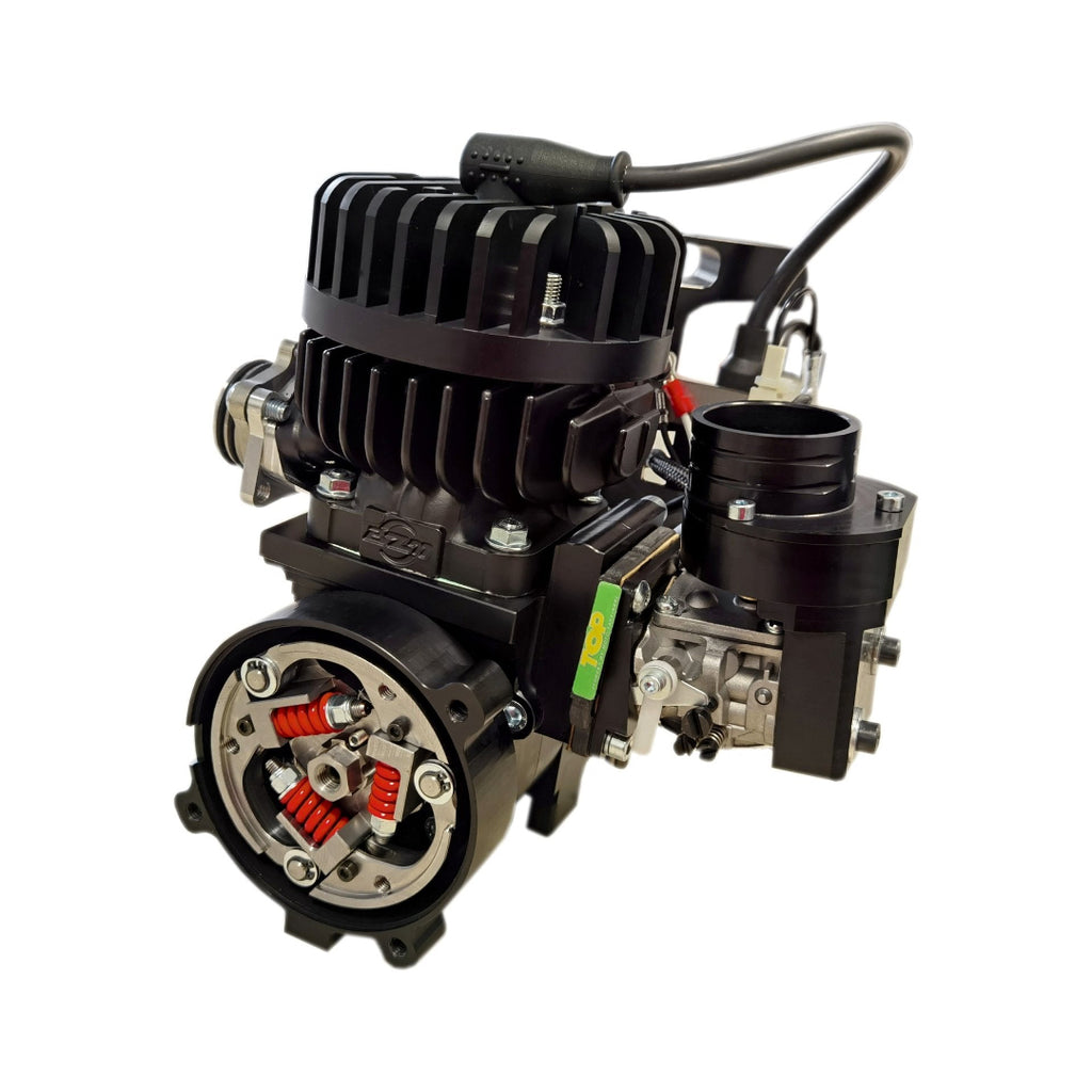 Black engine on a white background